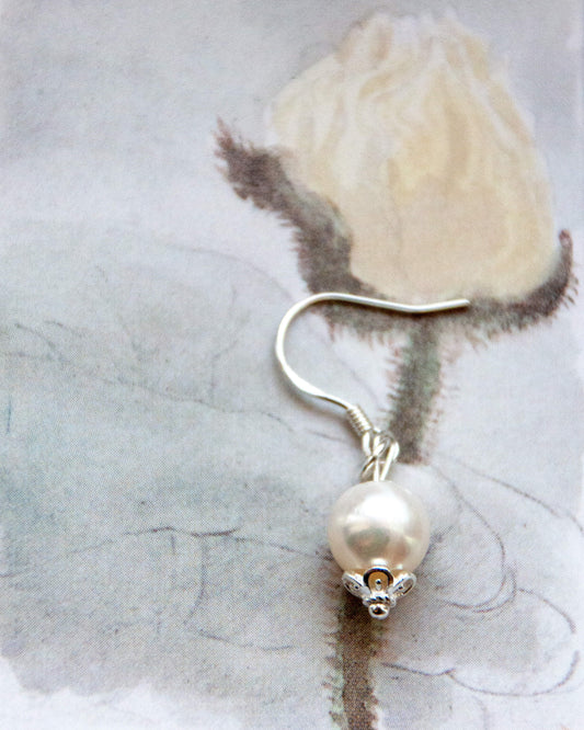 Röda Vinbär silver pärlor örhängen