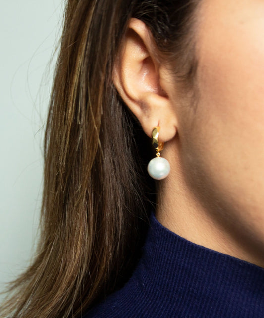 Lady Perfect Sterling Silver 18K Gold-plated Earrings