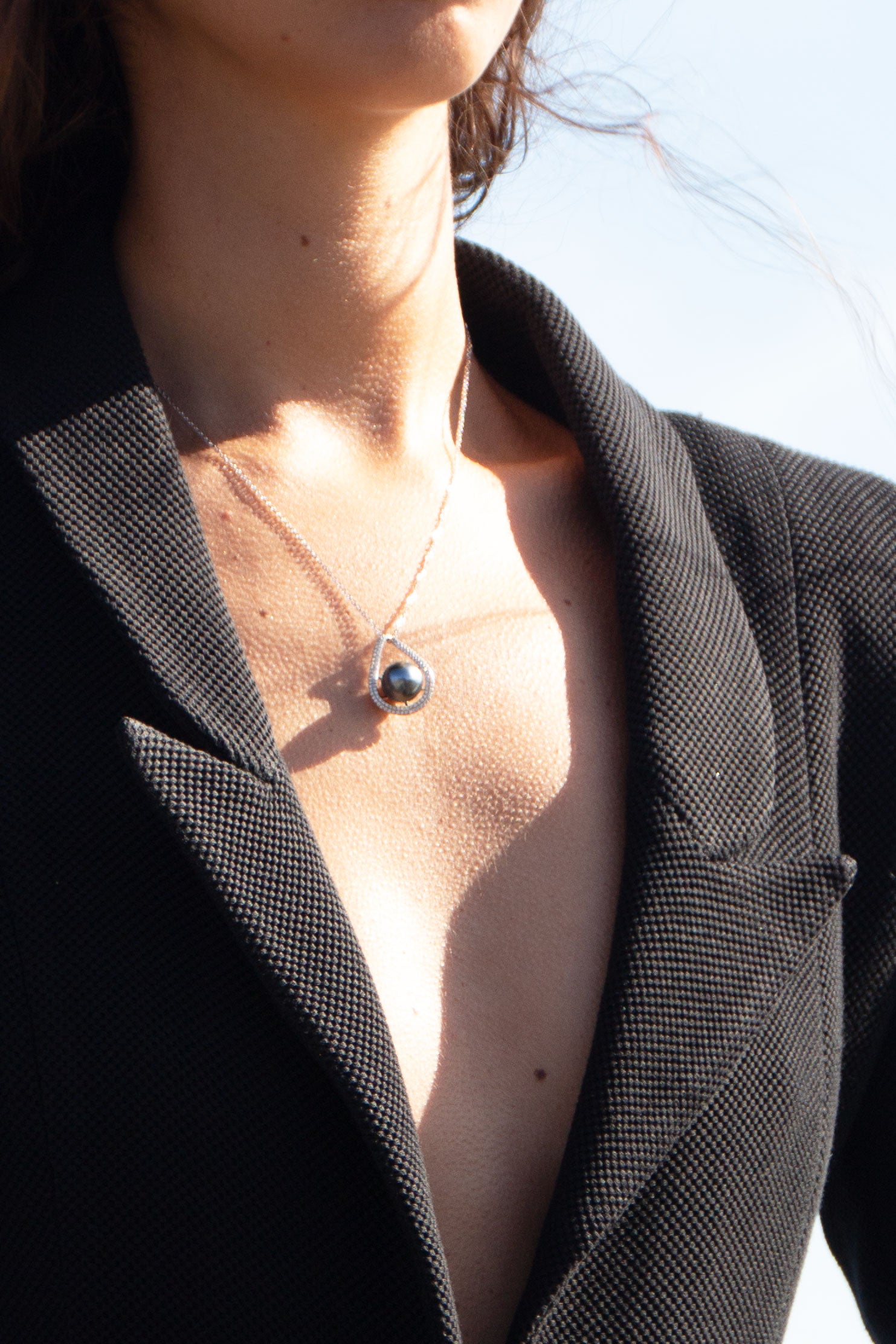 Gravity tahitisk sterling silver halsband