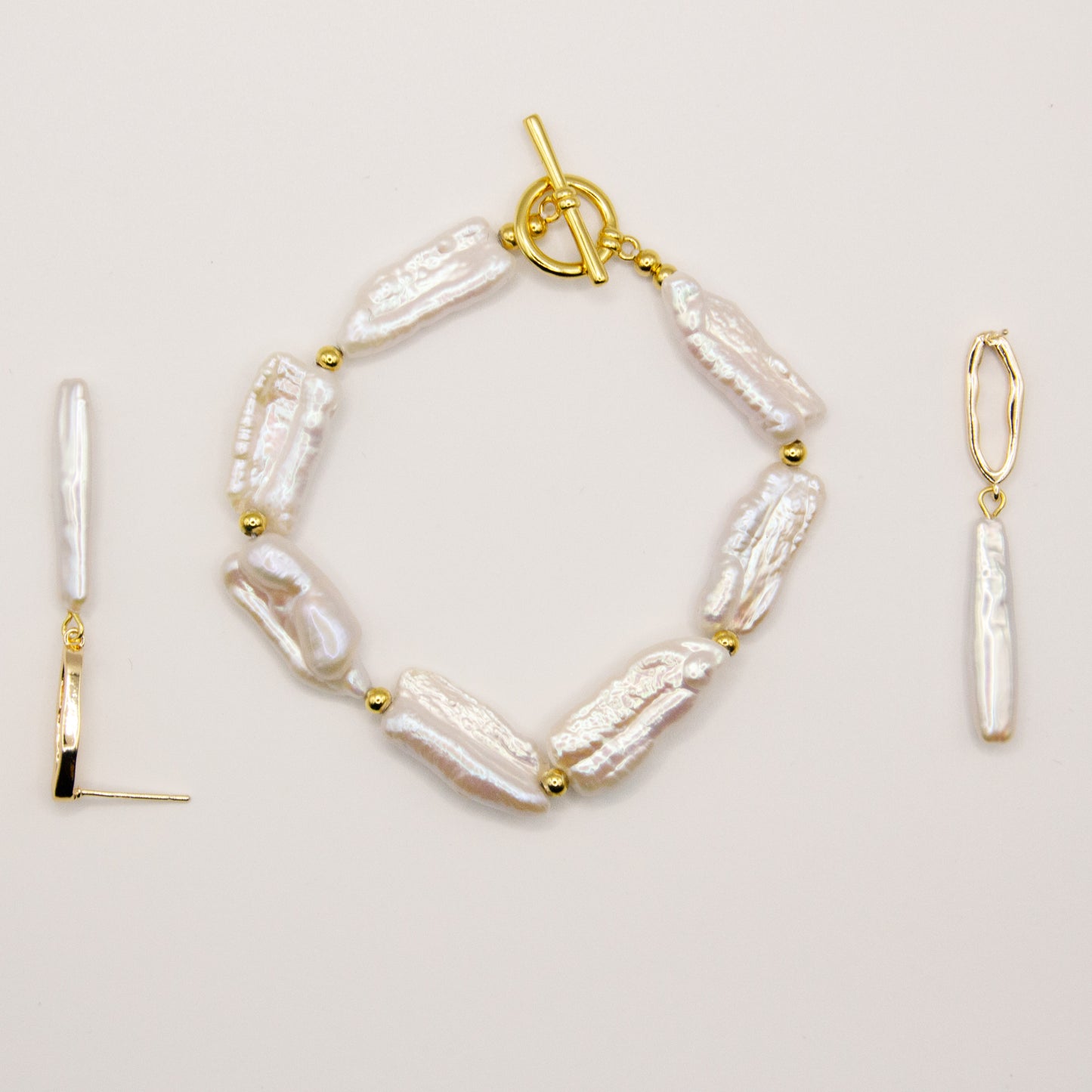 Simple Affection silver armband örhängen Set 