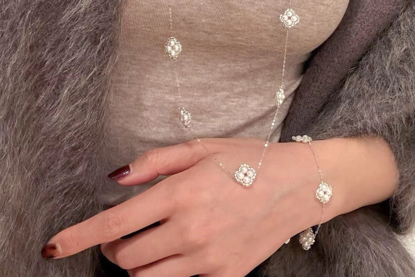 clover sterling silver armband