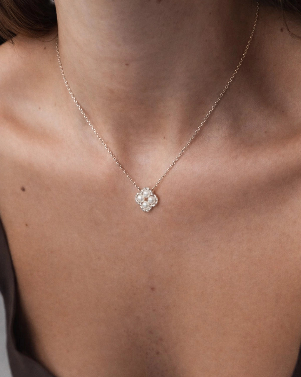 clover sterling silver halsband