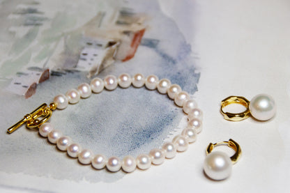 lady perfect silver örhängen och silver armband set 