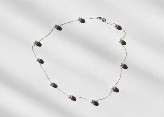 silver galaxy sterling silver akoya guld halsband