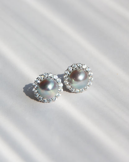 silver lining sterling silver akoya örhängen