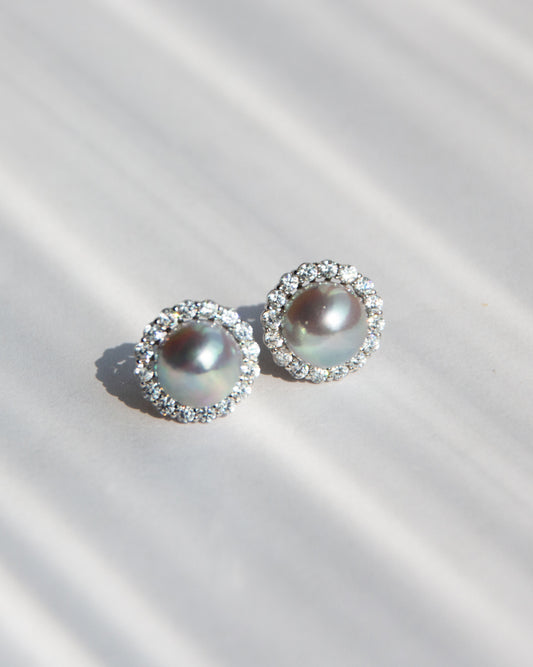 silver lining sterling silver akoya örhängen