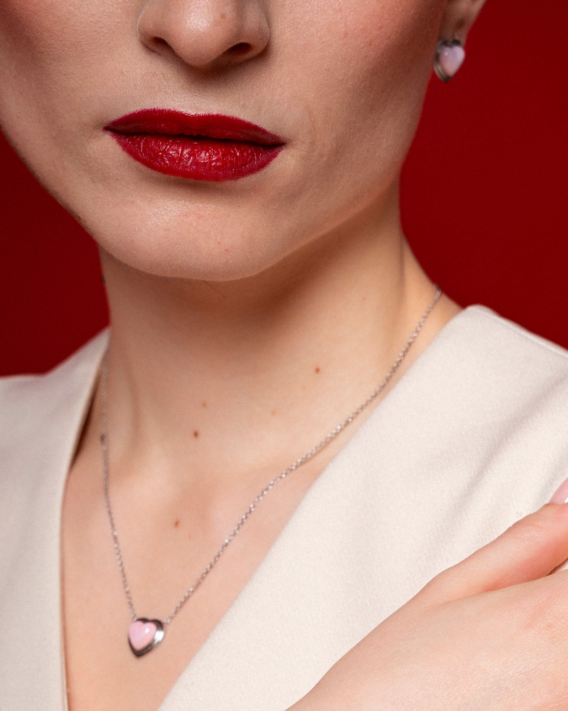 the rose sterling silver örhängen halsband set