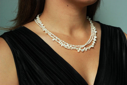 triple moonlight 18K guldpläterad halsband