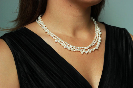 triple moonlight 18K guldpläterad halsband